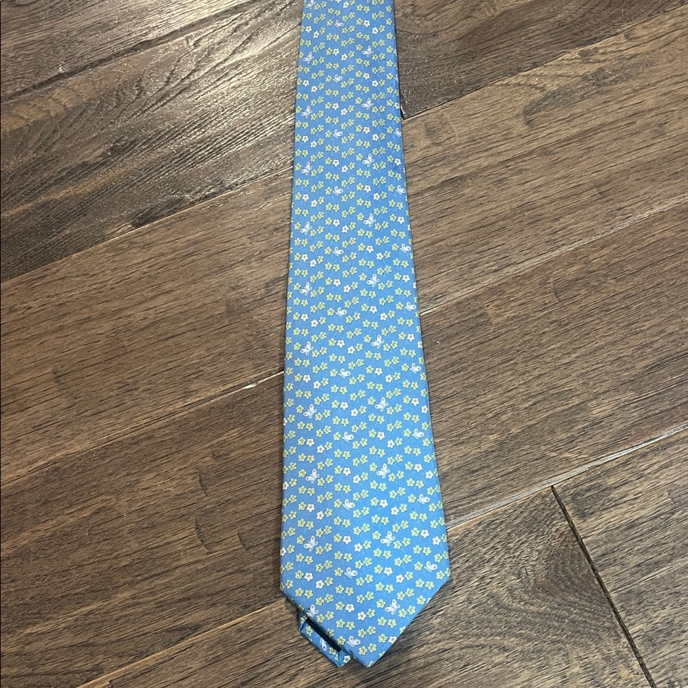 Salvatore Ferragamo Blue and Yellow Floral Tie